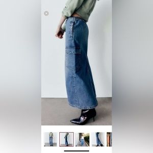 ZARA Denim utility skirt